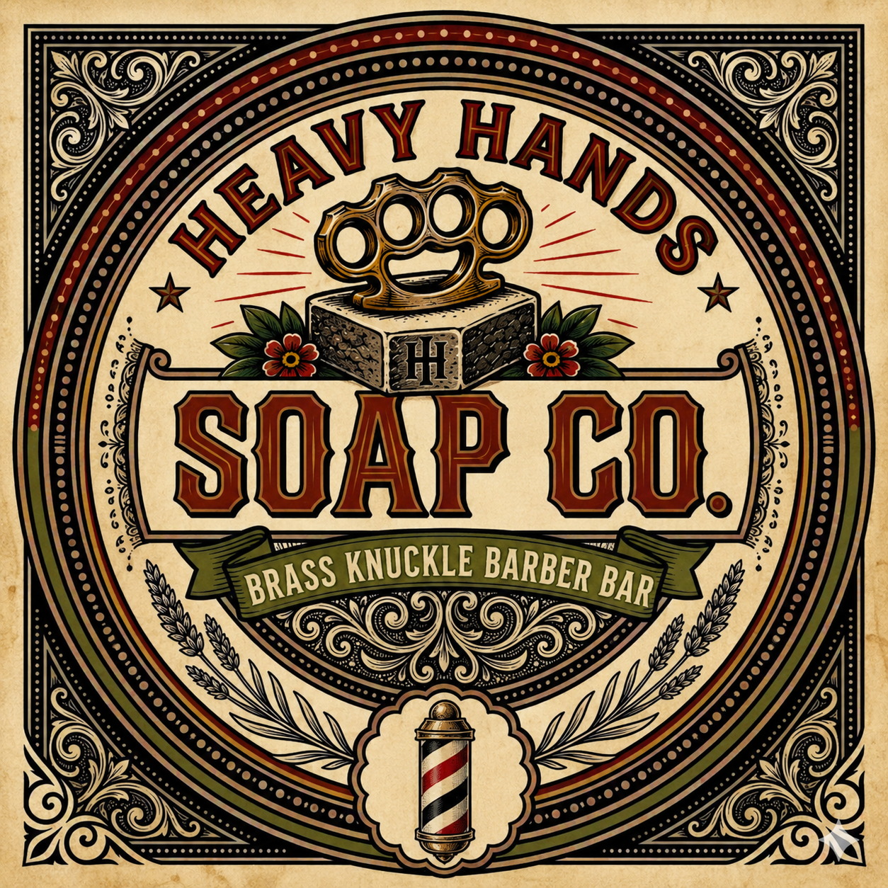 BRASS KNUCKLE BARBER BAR — Heavy Hands Soap Co.